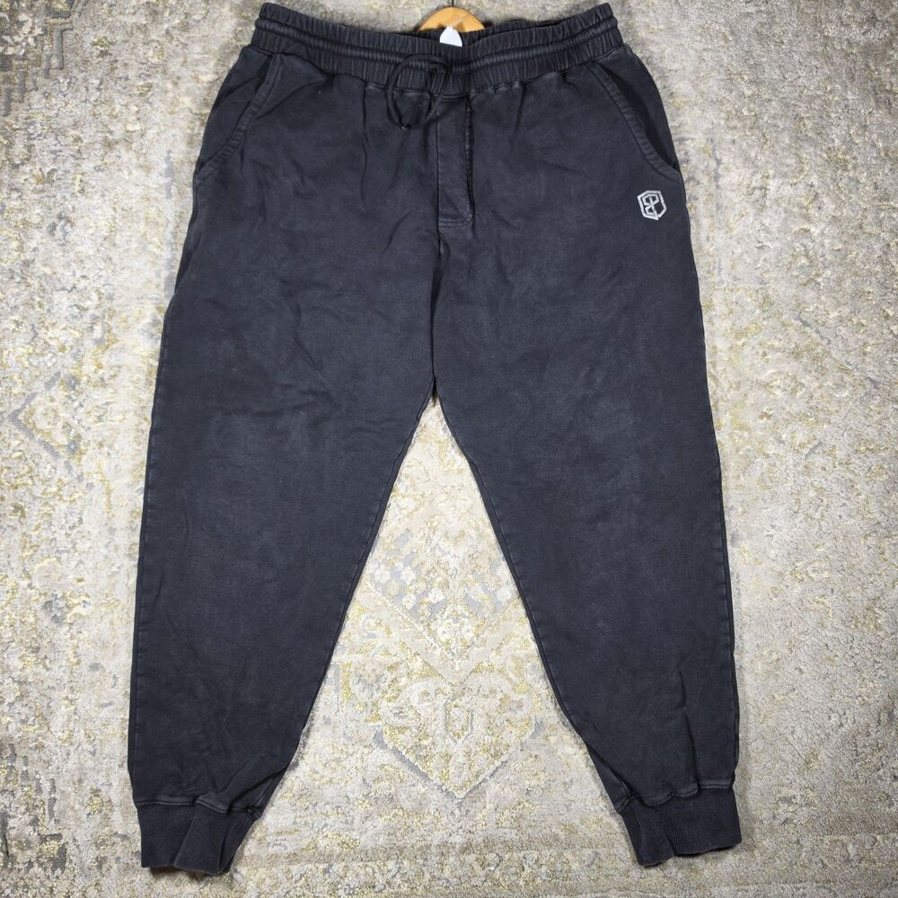 Born Primitive Pants Mens XL Black Fleece Joggers Sweatpants Elastic Waist Logo